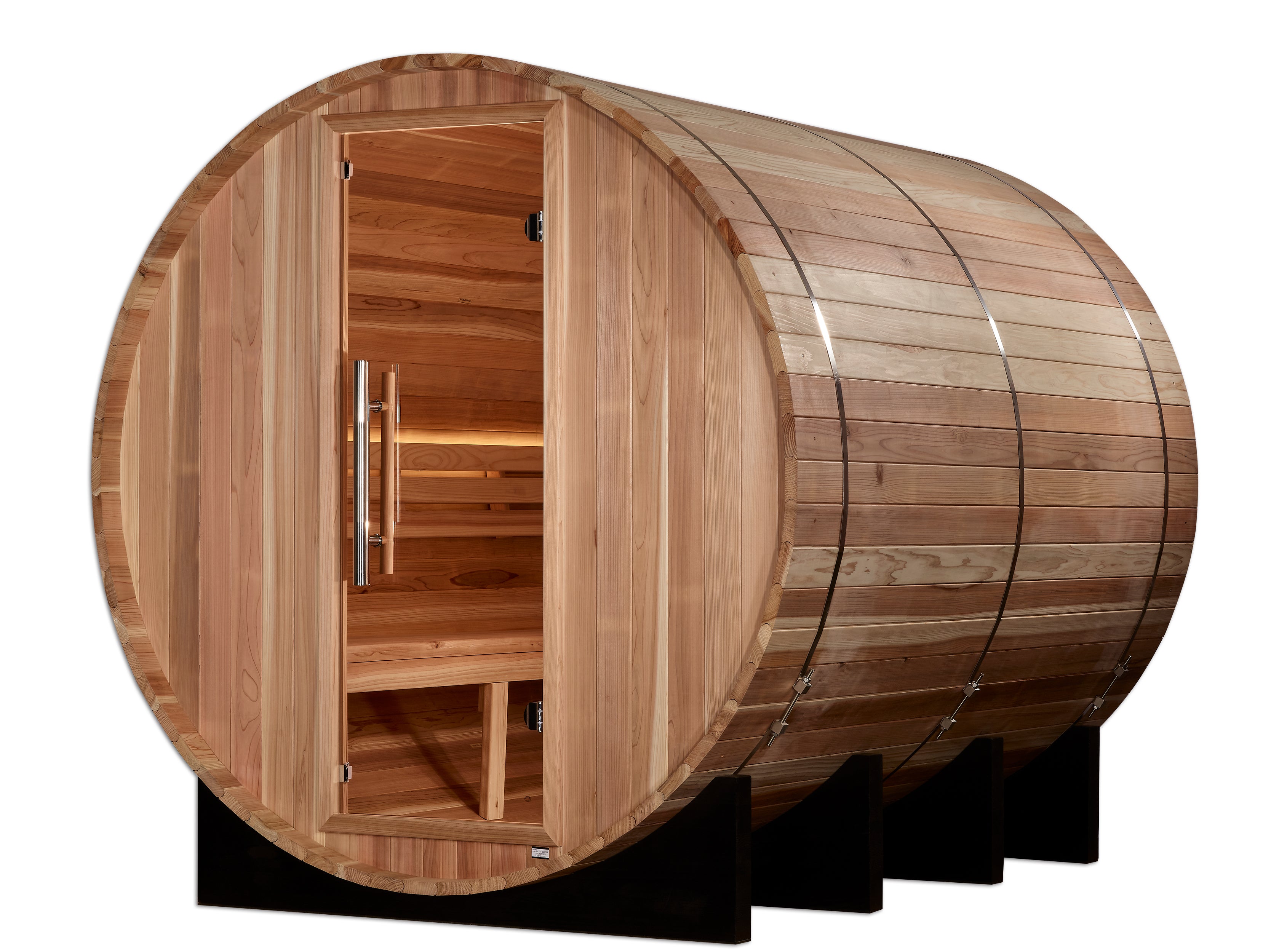 Golden Designs "Klosters" 6 Person Barrel Traditional Sauna -  Pacific Cedar