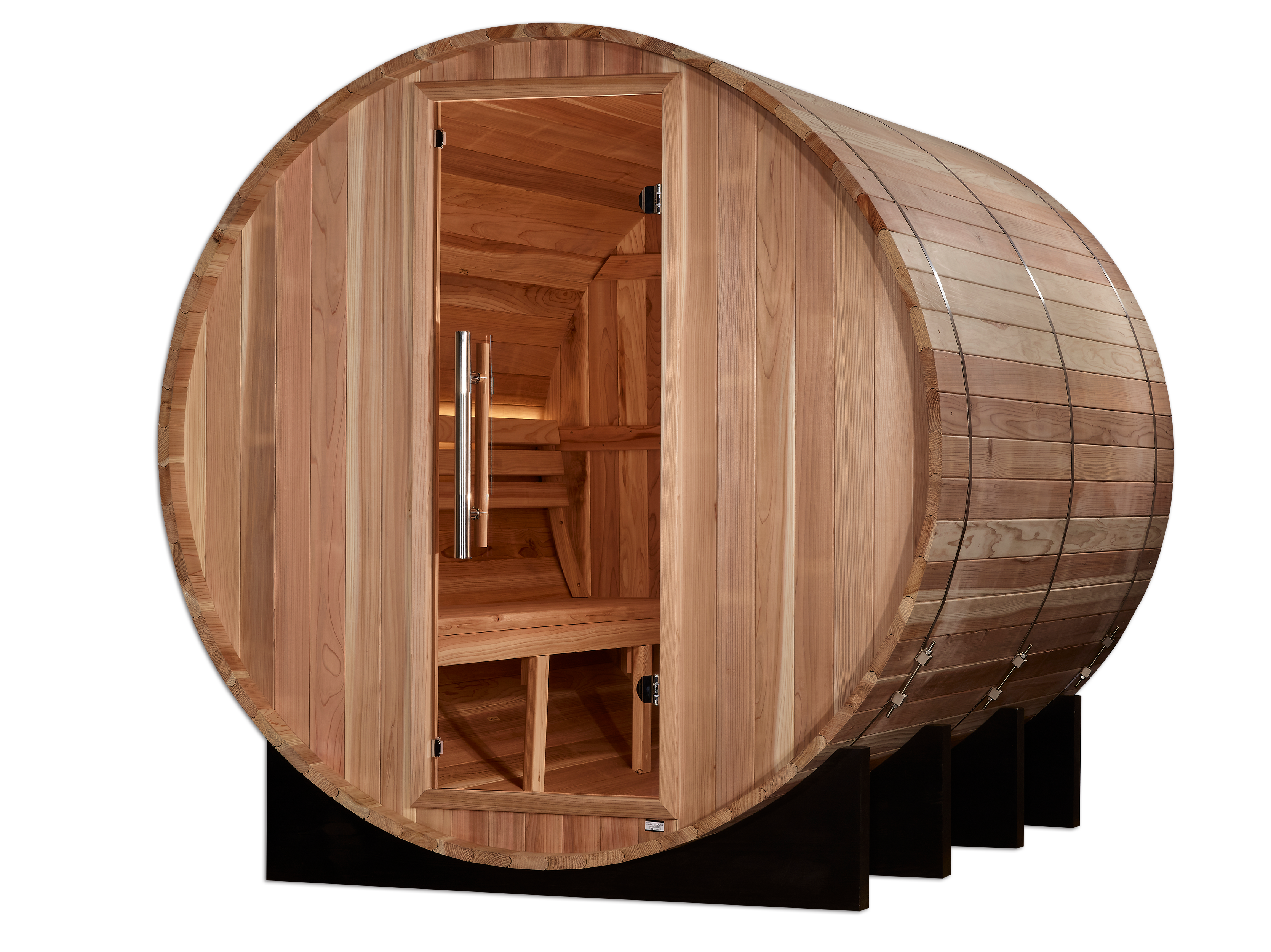 Golden Designs "Klosters" 6 Person Barrel Traditional Sauna -  Pacific Cedar