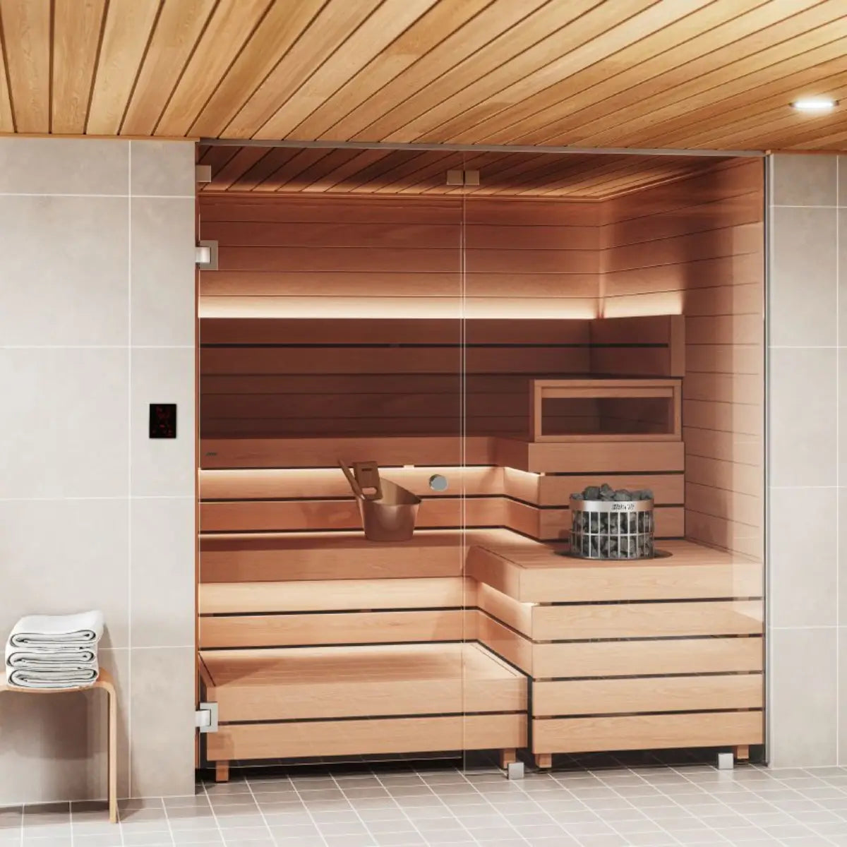 Harvia Cilindro PC80 8KW Sauna Heater with built in controls - Finnish Sauna Builders