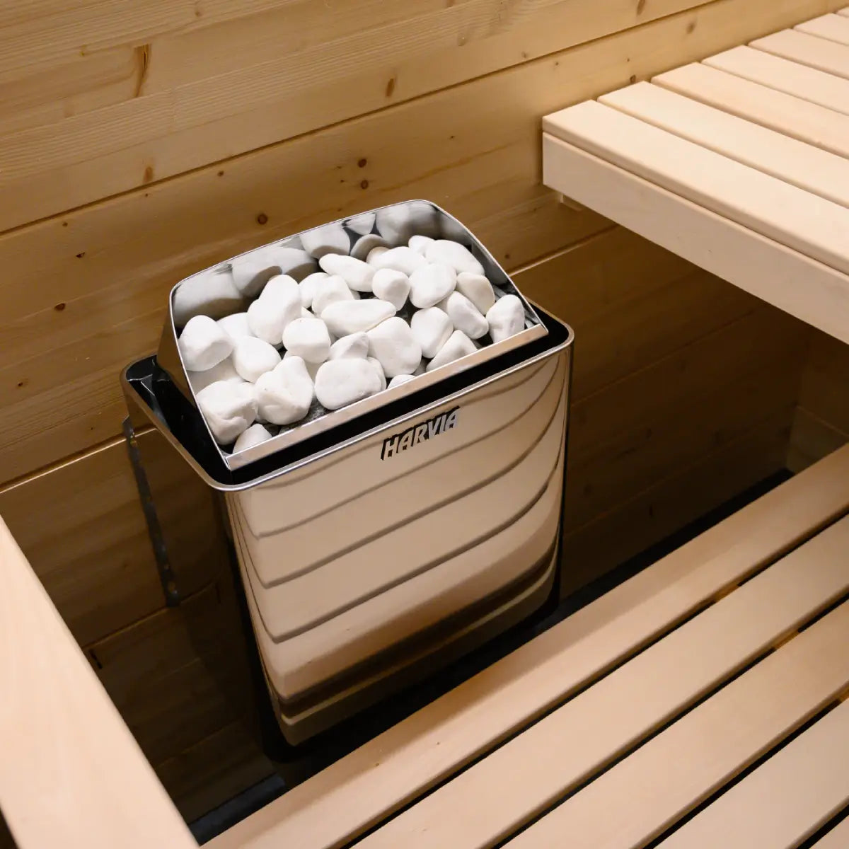 Harvia KIP60B Stainless Steel 6KW Sauna Heater with built-in control - Finnish Sauna Builders