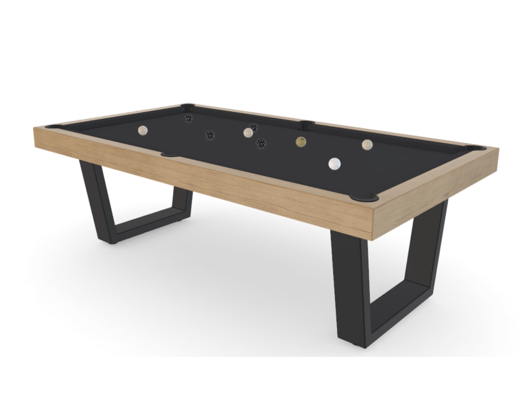 Iron industrial-style pool table
