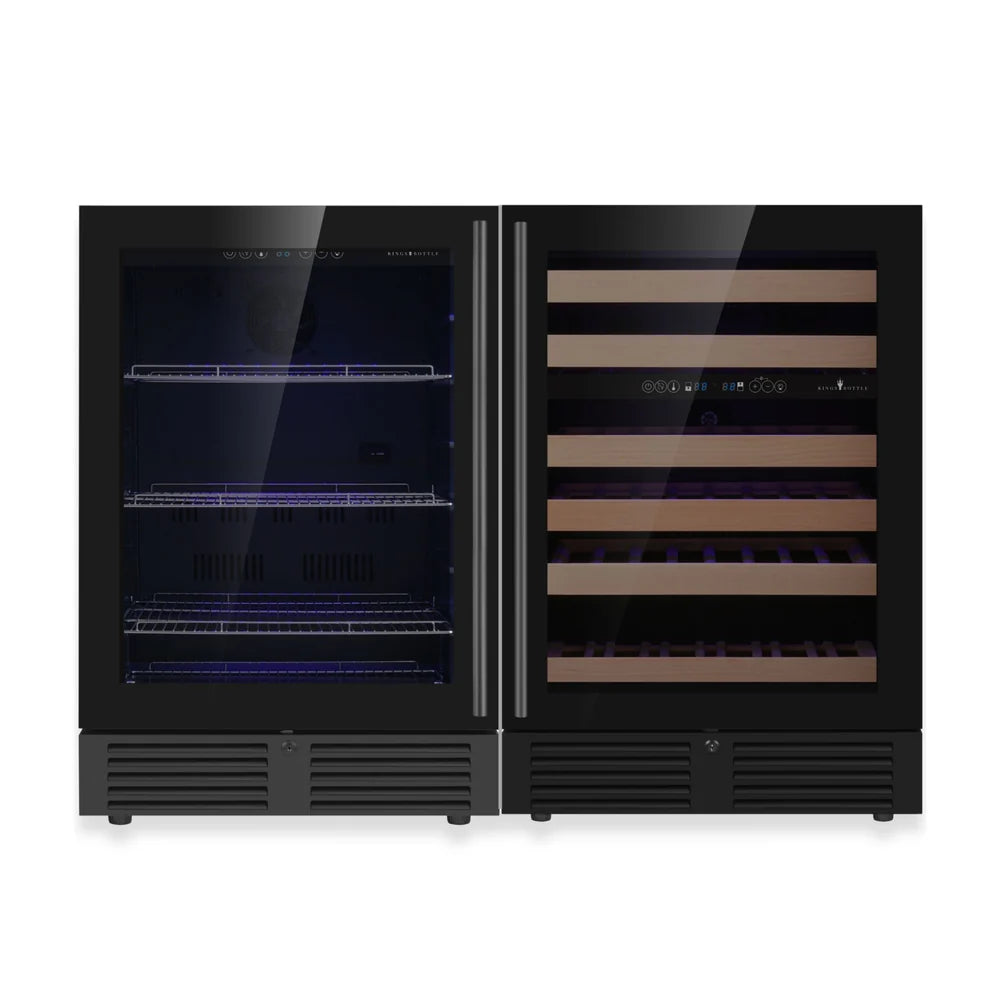 Ultimate Under Bench Wine Fridge and Bar Refrigerator Combo with 3 Temp. Zones