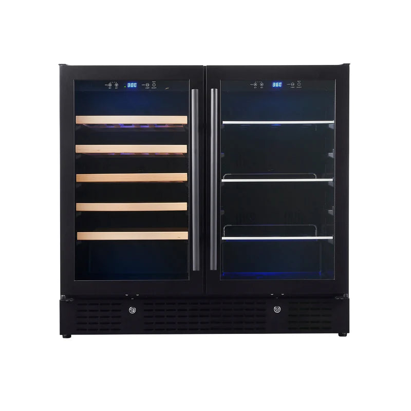 36-inch Beer and Wine Cooler Combination with Low-E Glass Door