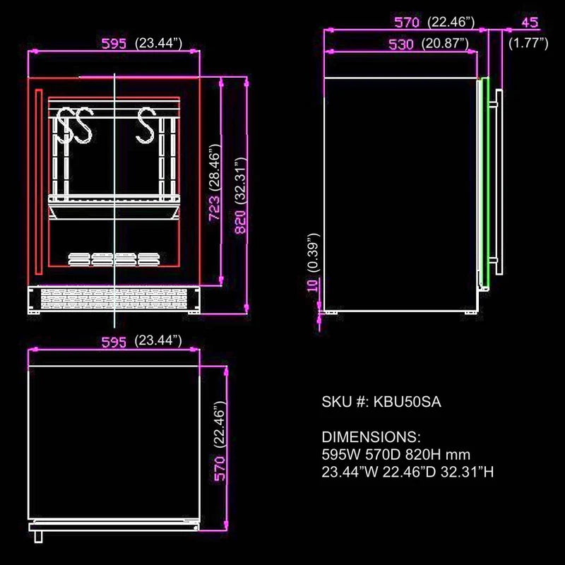 24″ Glass‑Door Meat Aging Fridge (Compact)