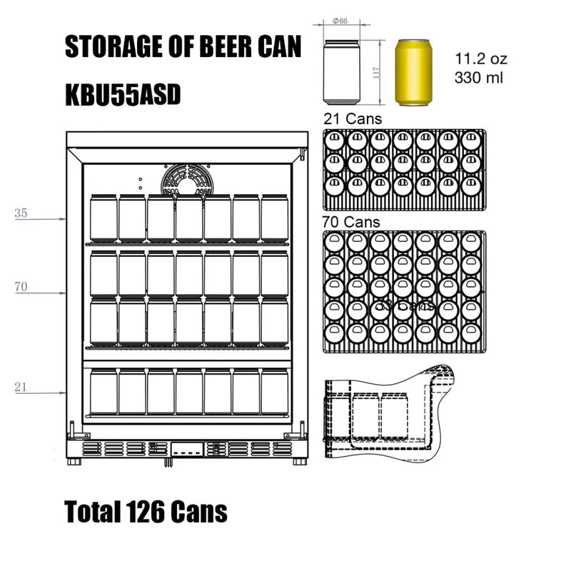 24-Inch Outdoor Beverage Refrigerator with Solid Stainless Steel Door