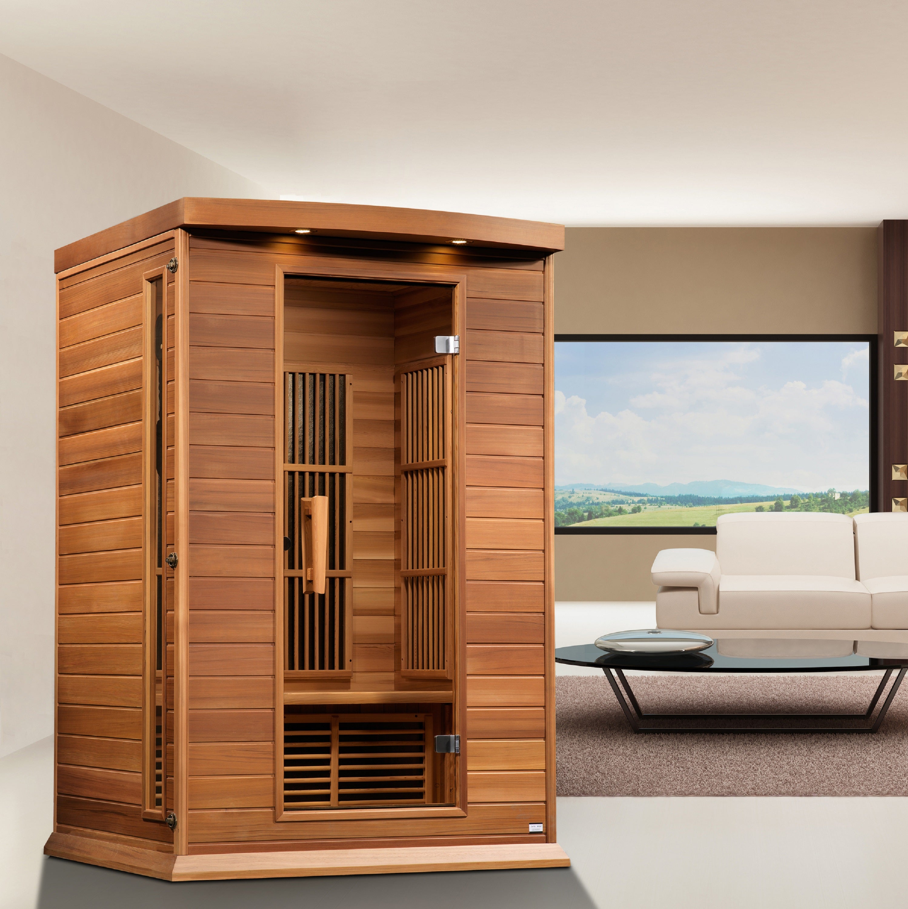 Maxxus 2-Person Near Zero EMF FAR Infrared Sauna (Canadian Red Cedar)