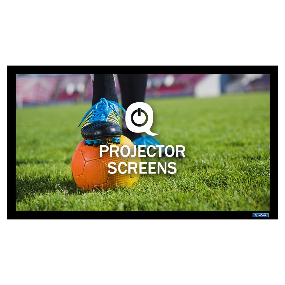 QualGear 120-In 16:9 Fixed Frame Projector Screen, Acoustic White, 1.0 Gain, QG-PS-FF6-169-120-A