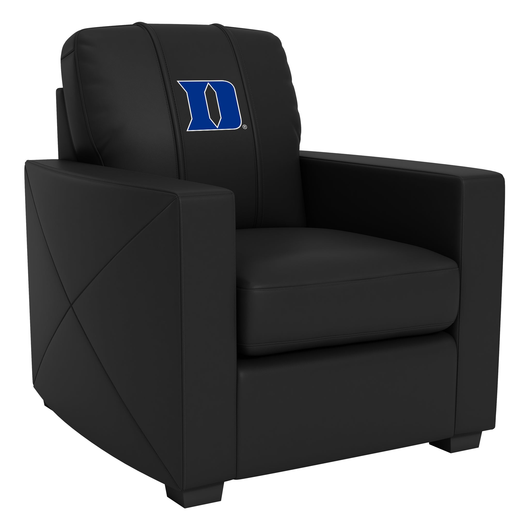 Silver Club Chair with Duke University Iron D Primary Logo