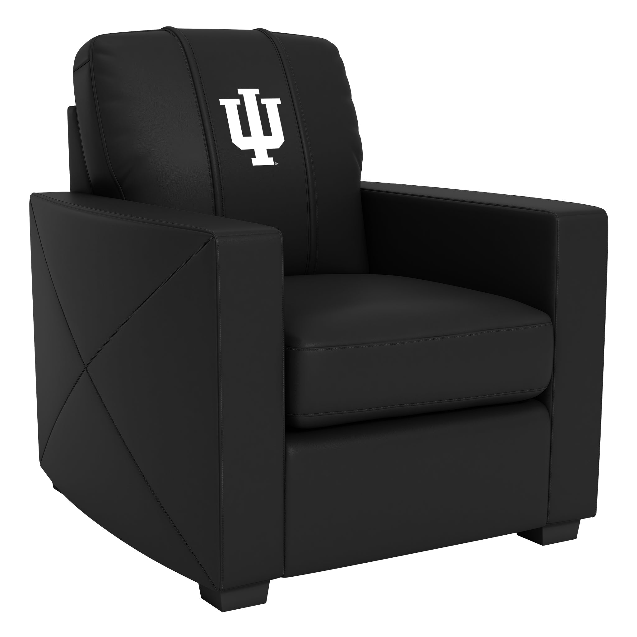 Silver Club Chair with Indiana University Primary Logo