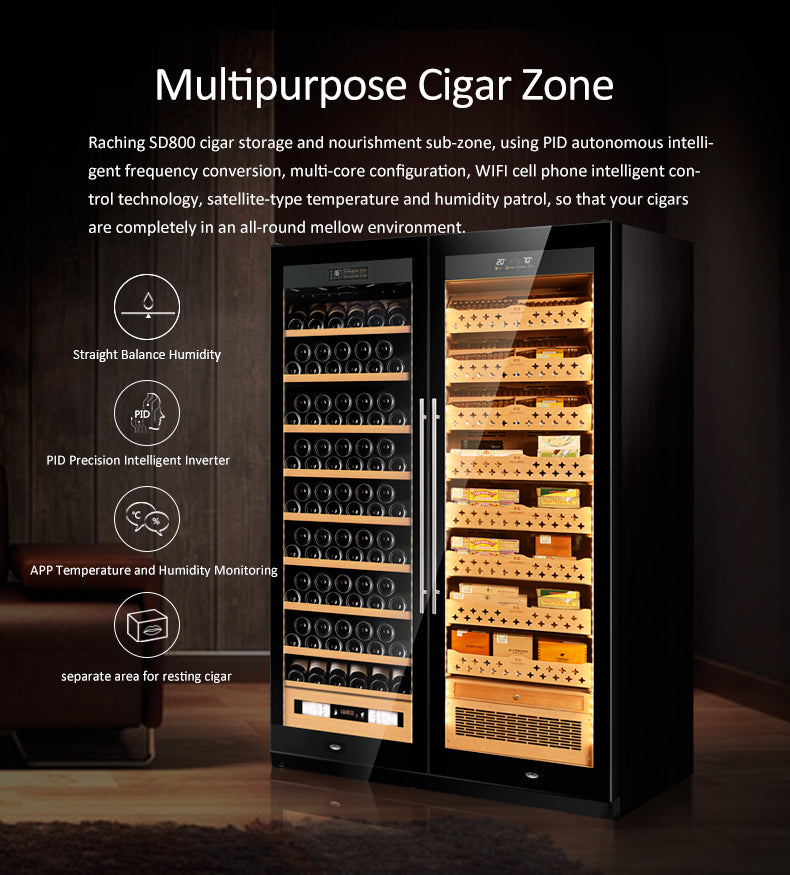 SD800 (cigar area + wine area) Cigar Humidor