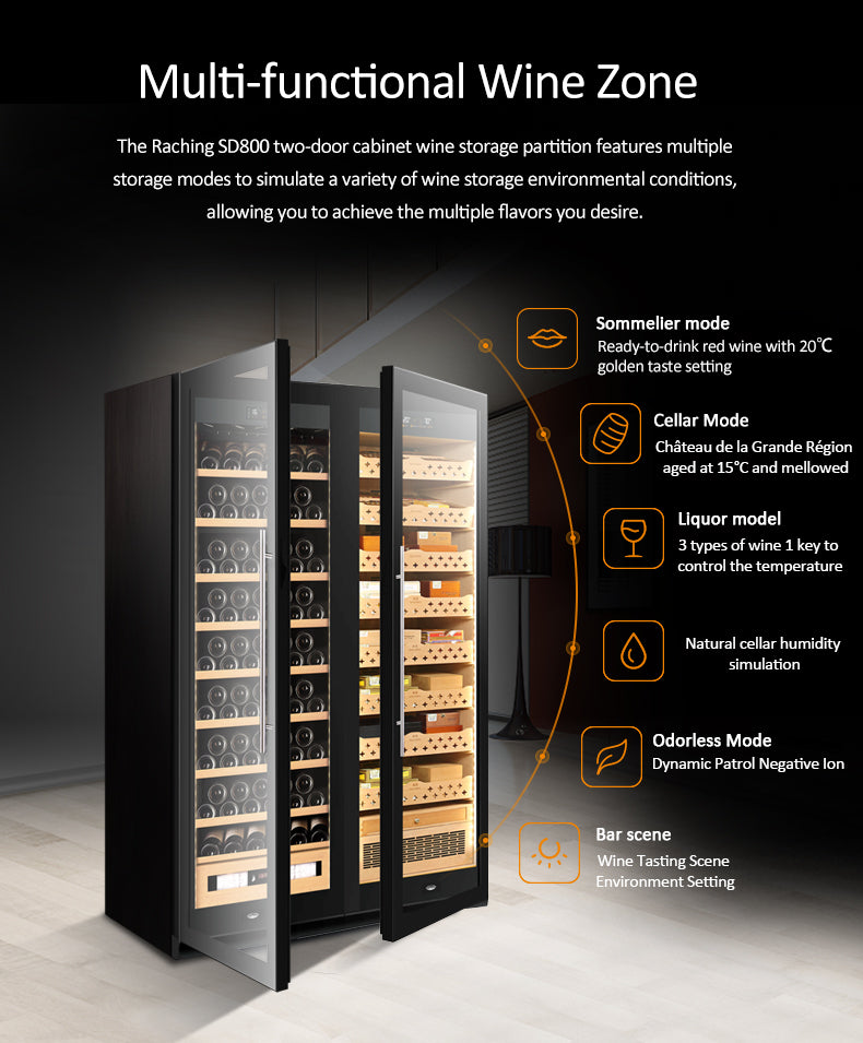 SD800 (cigar area + wine area) Cigar Humidor