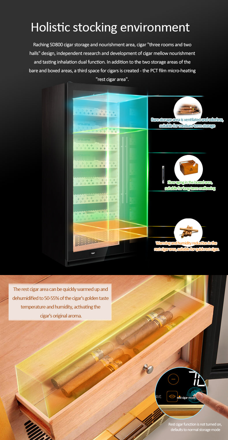 SD800 (cigar area + wine area) Cigar Humidor