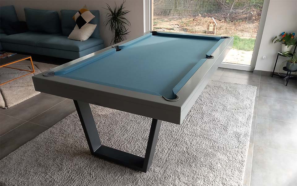 Iron industrial-style pool table