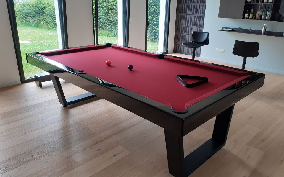 Iron industrial-style pool table
