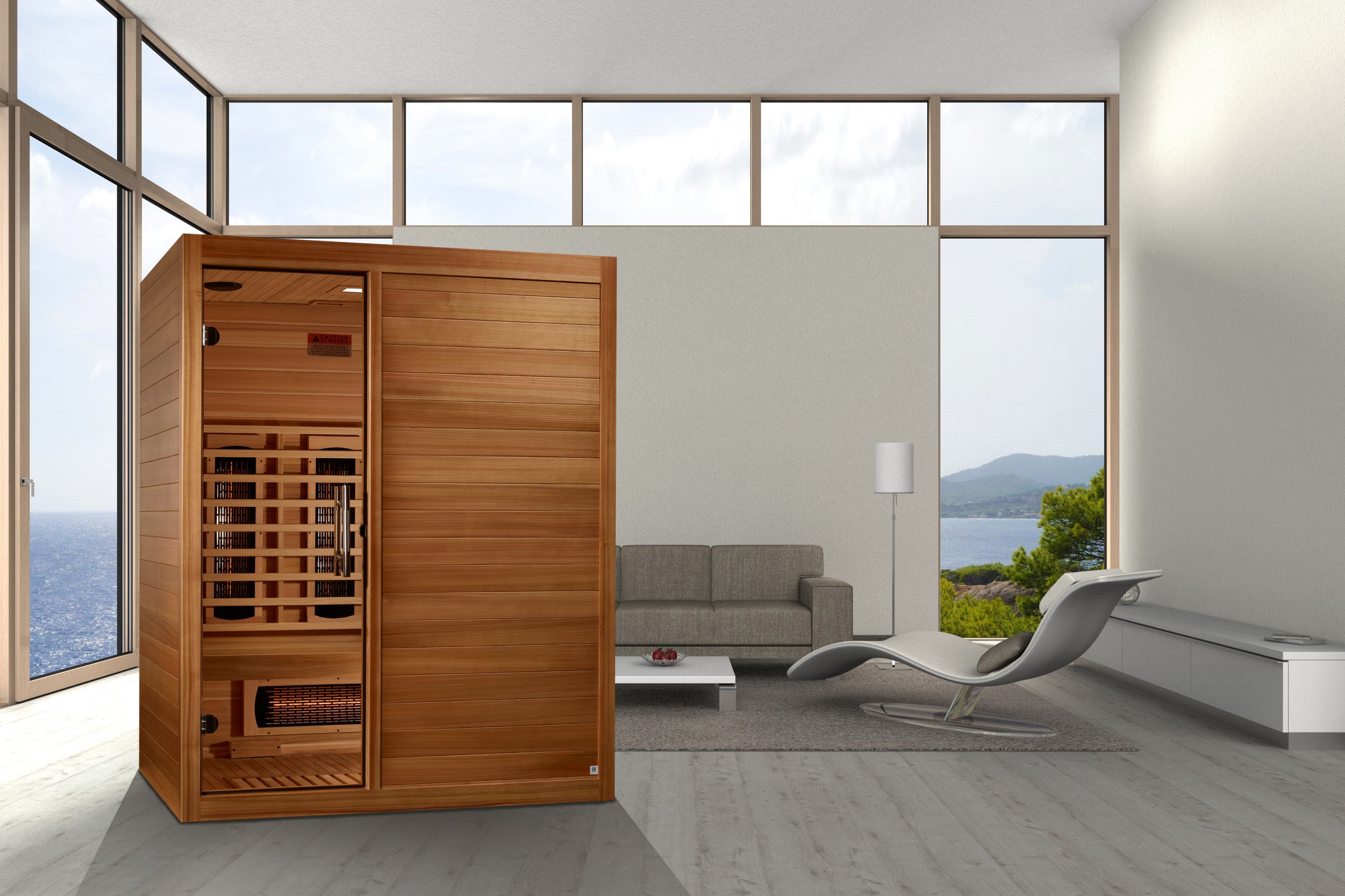 Maxxus S-Line Yoga 3-Person Full Spectrum Near Zero EMF FAR Infrared Sauna (Canadian Hemlock)