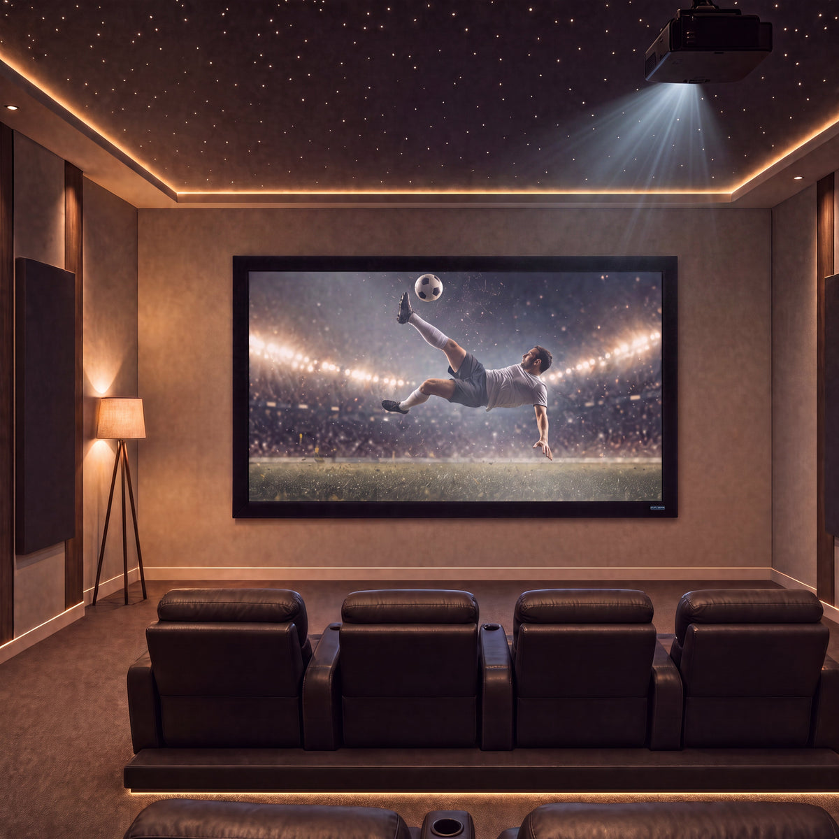 QualGear 135-In 16:9 Fixed Frame Projector Screen, 3D High Reflective Silver, 2.5 Gain, QG-PS-FF6-169-135-S