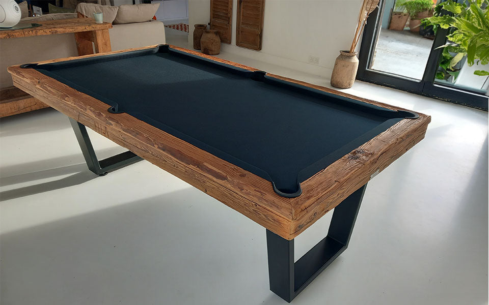 Iron industrial-style pool table