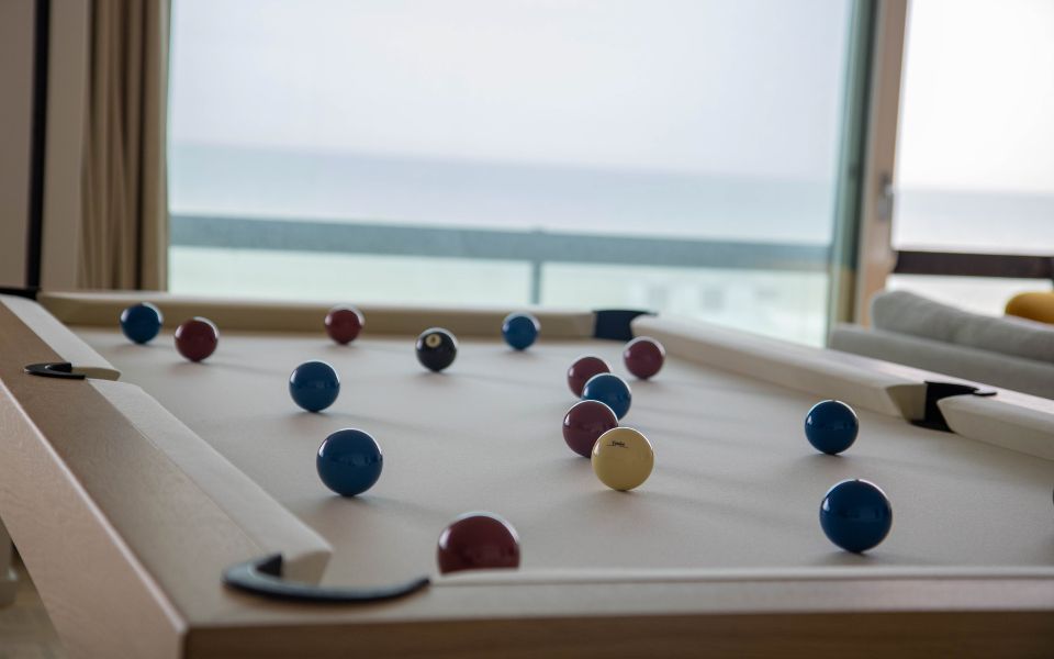 Iron industrial-style pool table